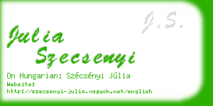julia szecsenyi business card