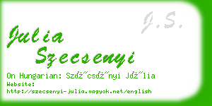 julia szecsenyi business card